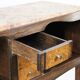 Vintage wooden and marble console table – classic style curved legs, 1950s