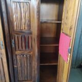 3-door brutalist cabinet in solid elm