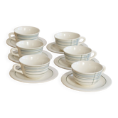 Vintage ceramic coffee cups Salins geometric design