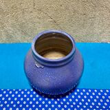 Vase boule bleu signé Khoury