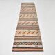 Tapis Kilim rayé vert et orange