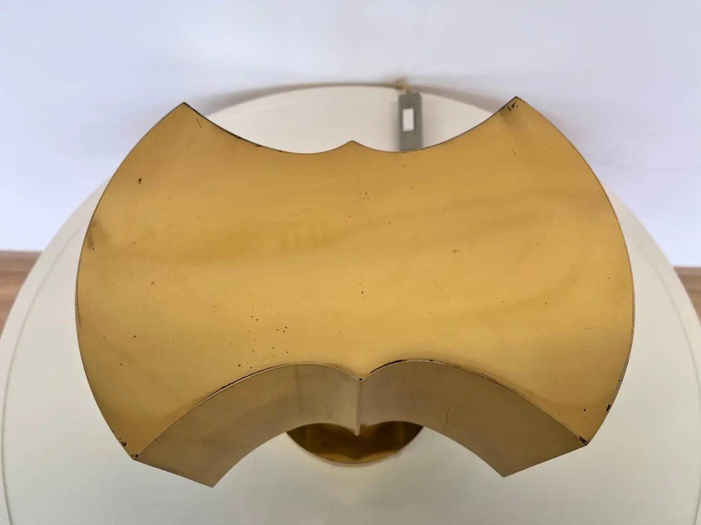 Big design brass table lamp - Czechoslovakia, 1980s