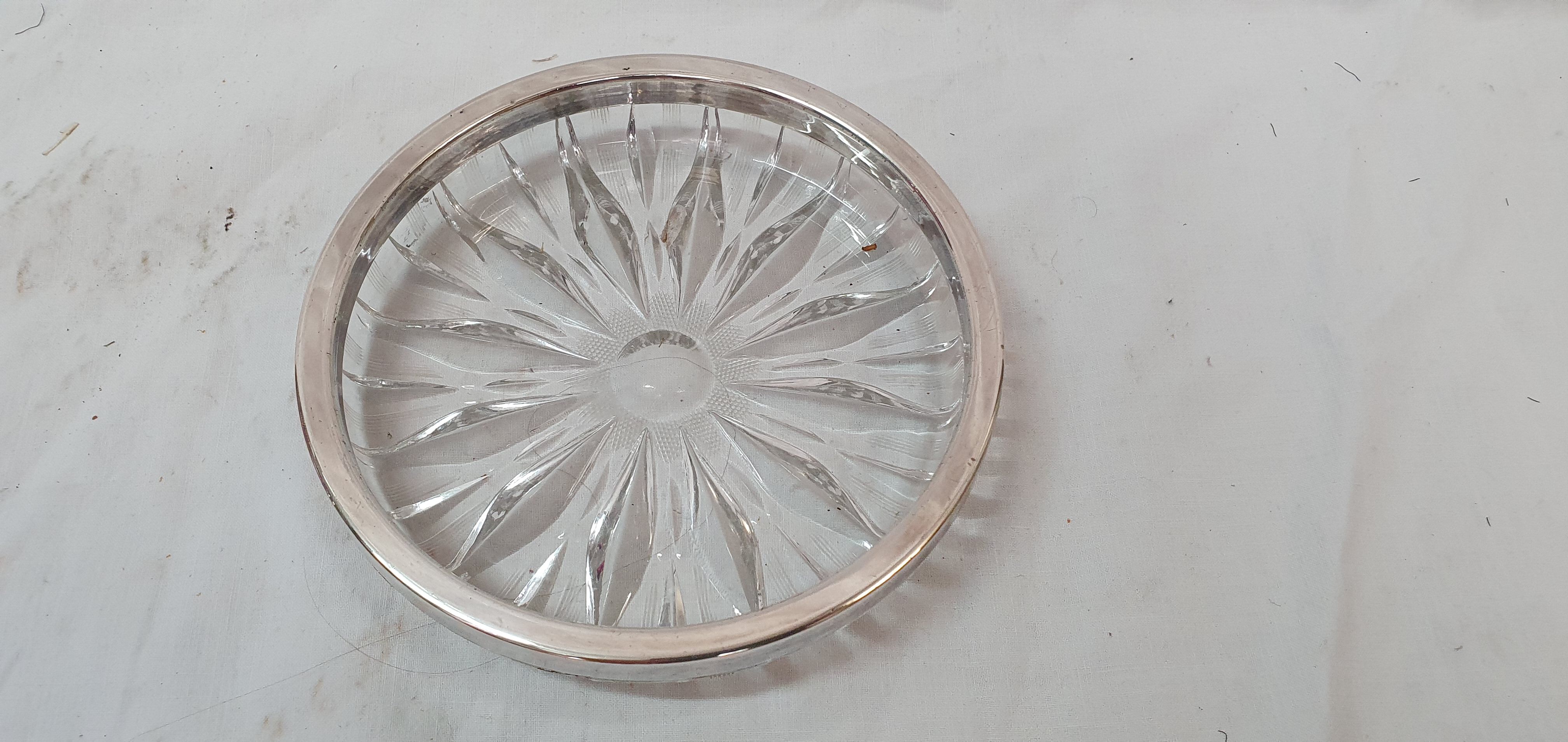 Crystal & silver bottle bottom