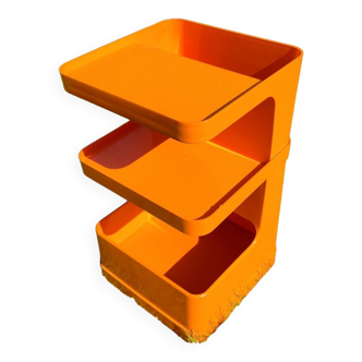 Meuble vintage chevet rangement flair prisunic orange