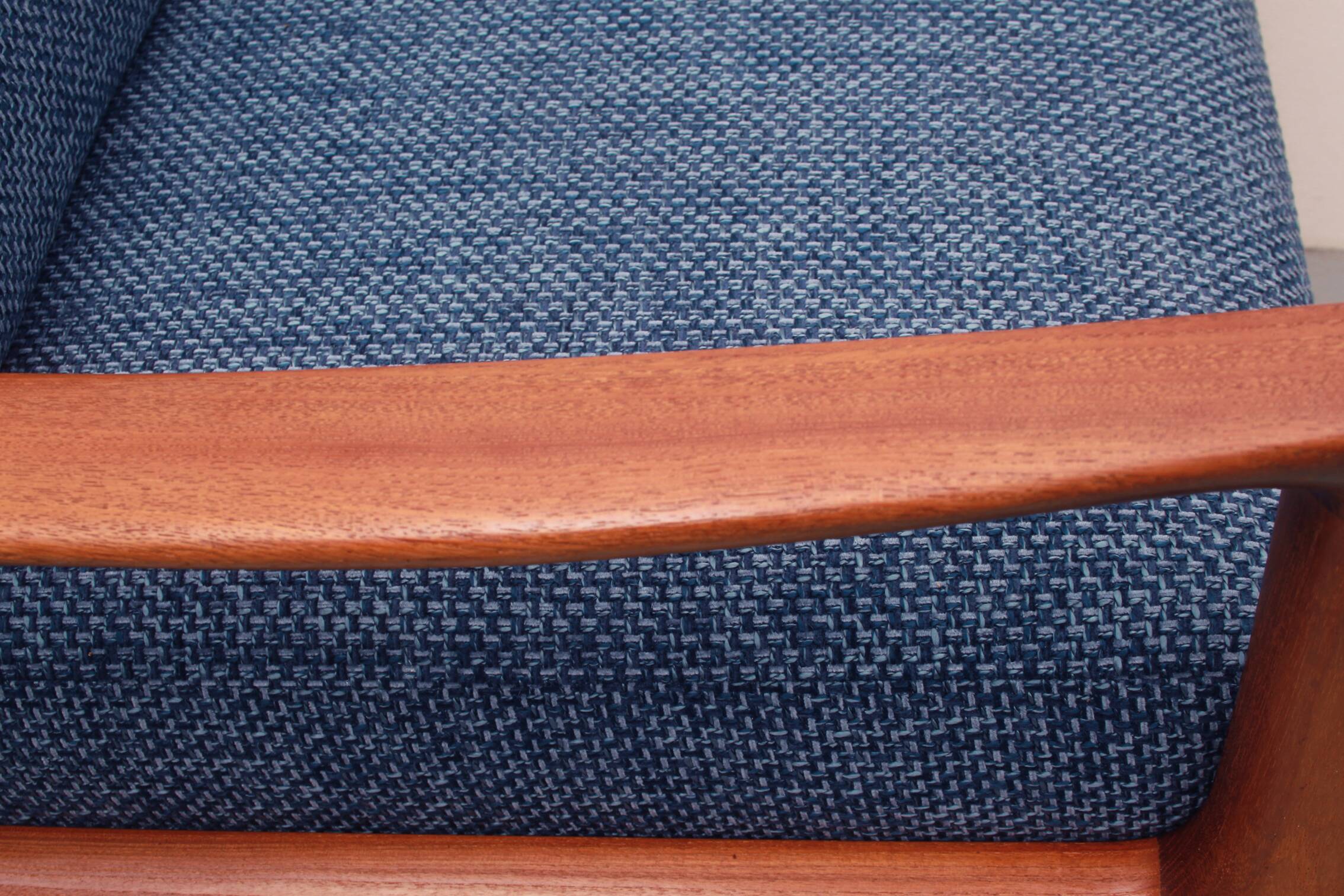 1960s armchair + ottomane teak, Ole Wanscher for Cado