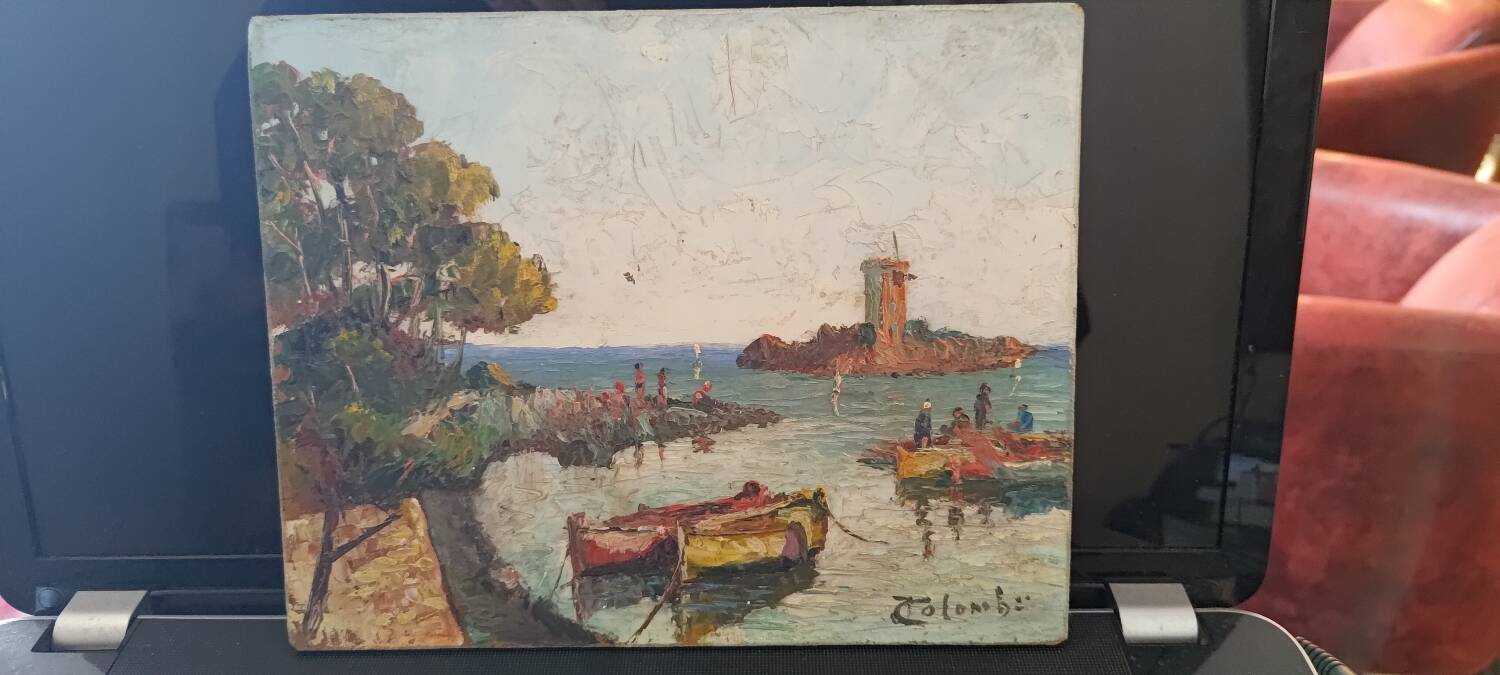 Oil painting the golden island Esterel
