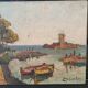 Oil painting the golden island Esterel