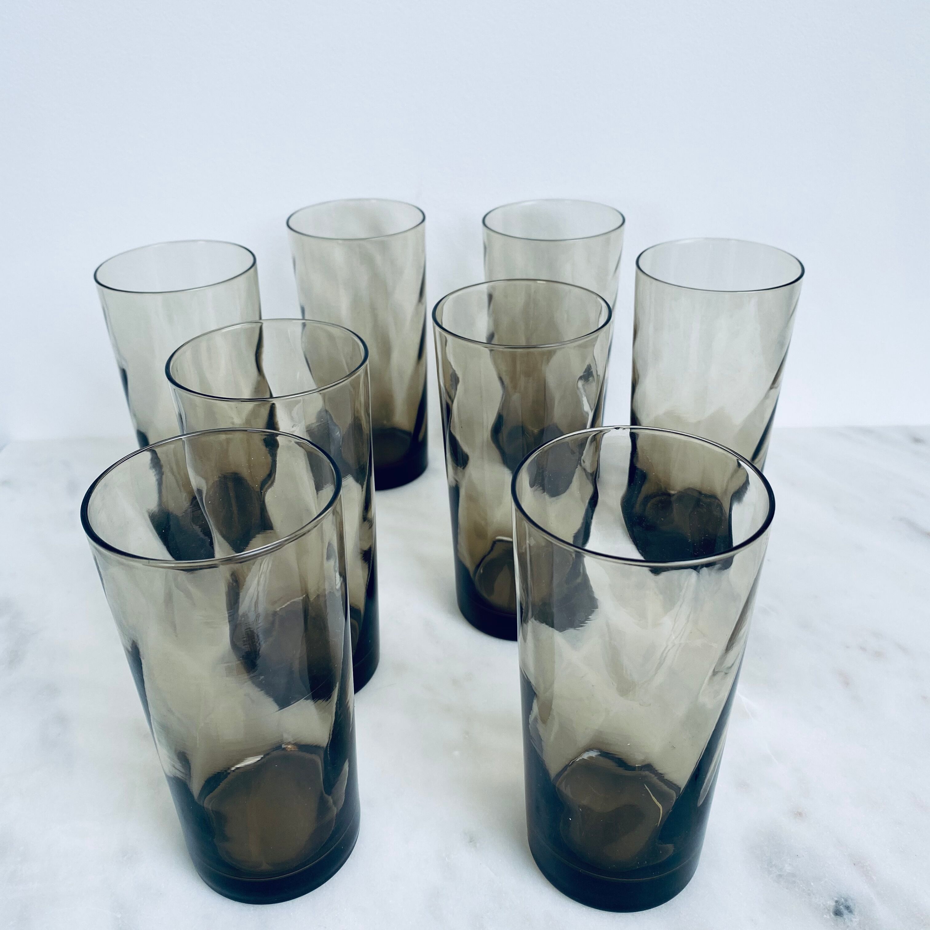 Lot de 8 verres Luminarc en verre fumé