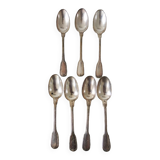 7 Old Assorted Teaspoons in Silver Metal