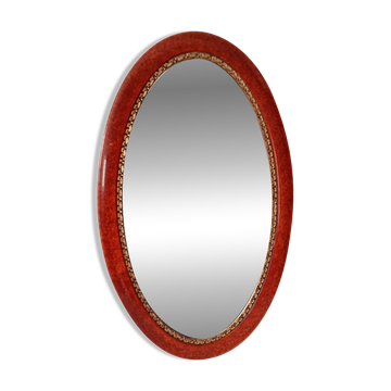 Antique oval mirror with bevelled glass