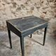 Bureau d'école français ancien, bureau d'écriture noir, bureau à abattant, vers 1900
