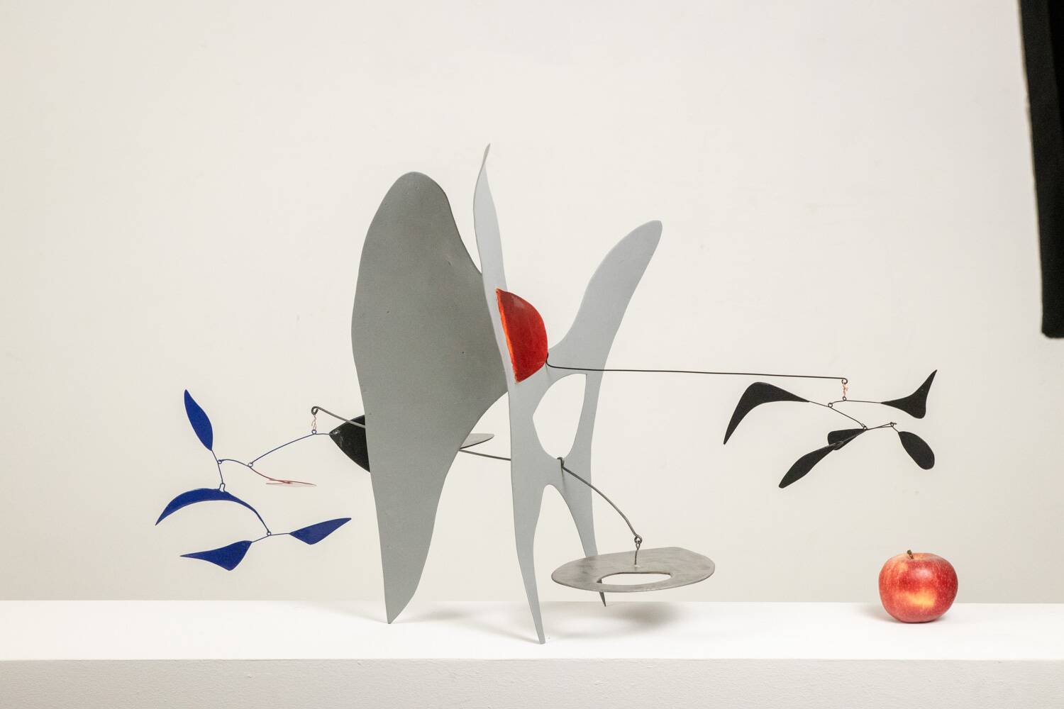 Olivier Vonet Sculpture in black, blue, and red lacquered metal. Contemporary.