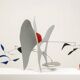 Olivier Vonet Sculpture in black, blue, and red lacquered metal. Contemporary.