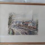 Watercolor - The small station of Ménilmontant