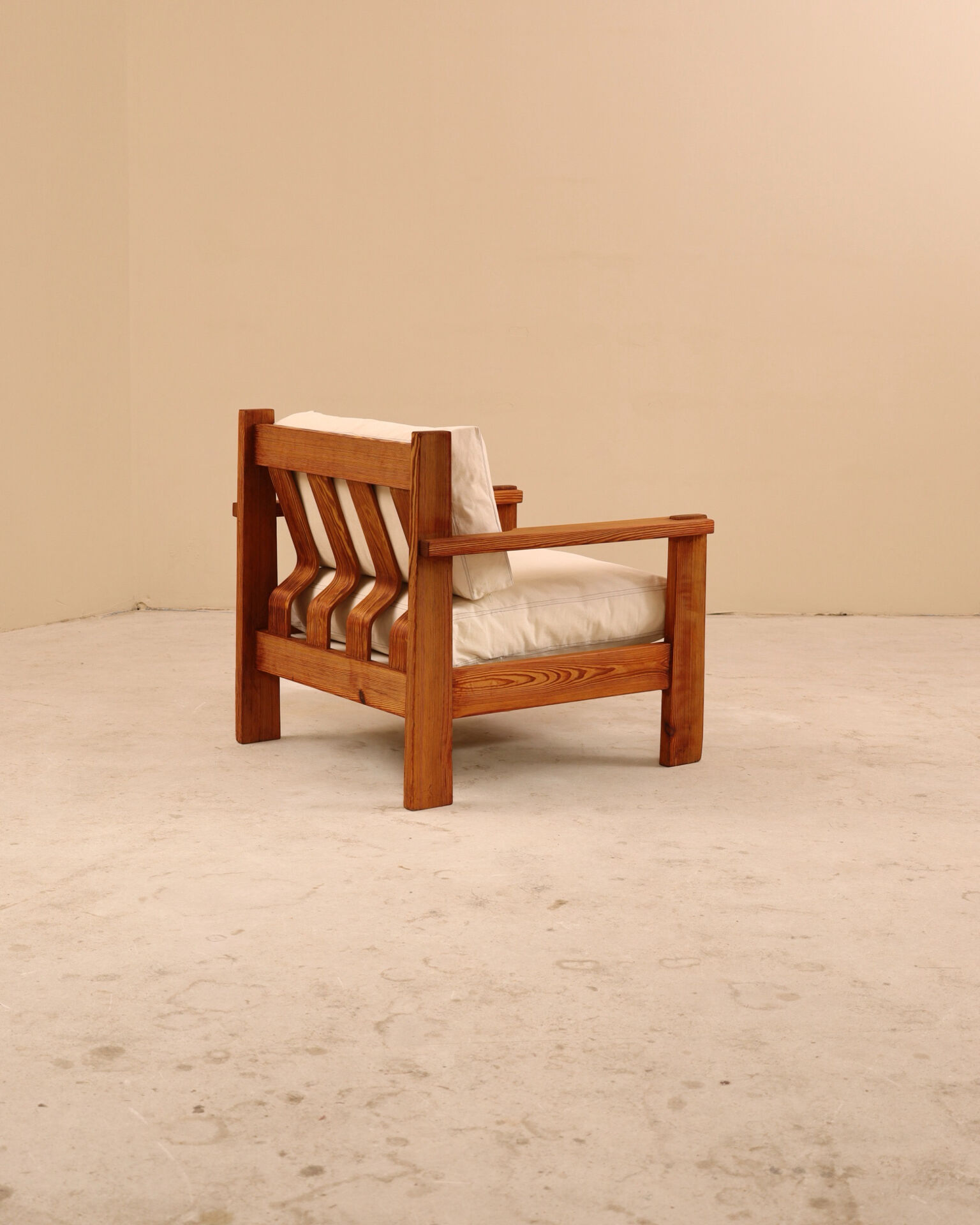 Pine armchair, 1970s