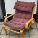 Vintage Swedish Bent Wood Lounge Chair