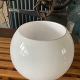 Globe ball in vintage white opaline