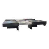 Black white invisible retractable Japanese table