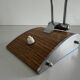 Large metal desk lamp with Wood Design texture by Eileen Gray, 1950s, France.