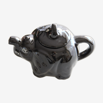 Vintage black elephant teapot