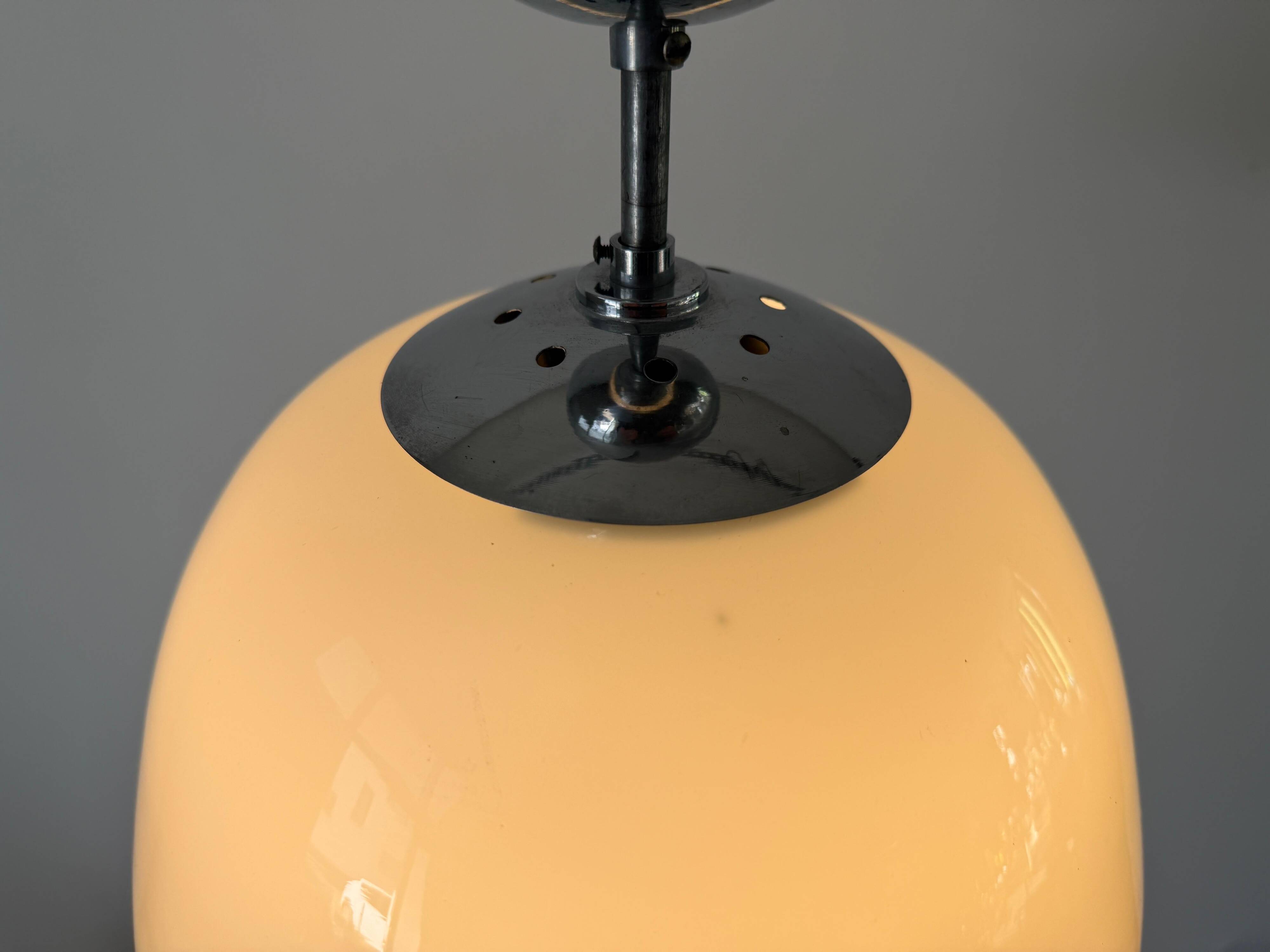 Opal glass ceiling light in Bauhaus style, Art Deco, 1940s, Germany