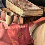 Jef Diels. Still life with books and smoking pipes.