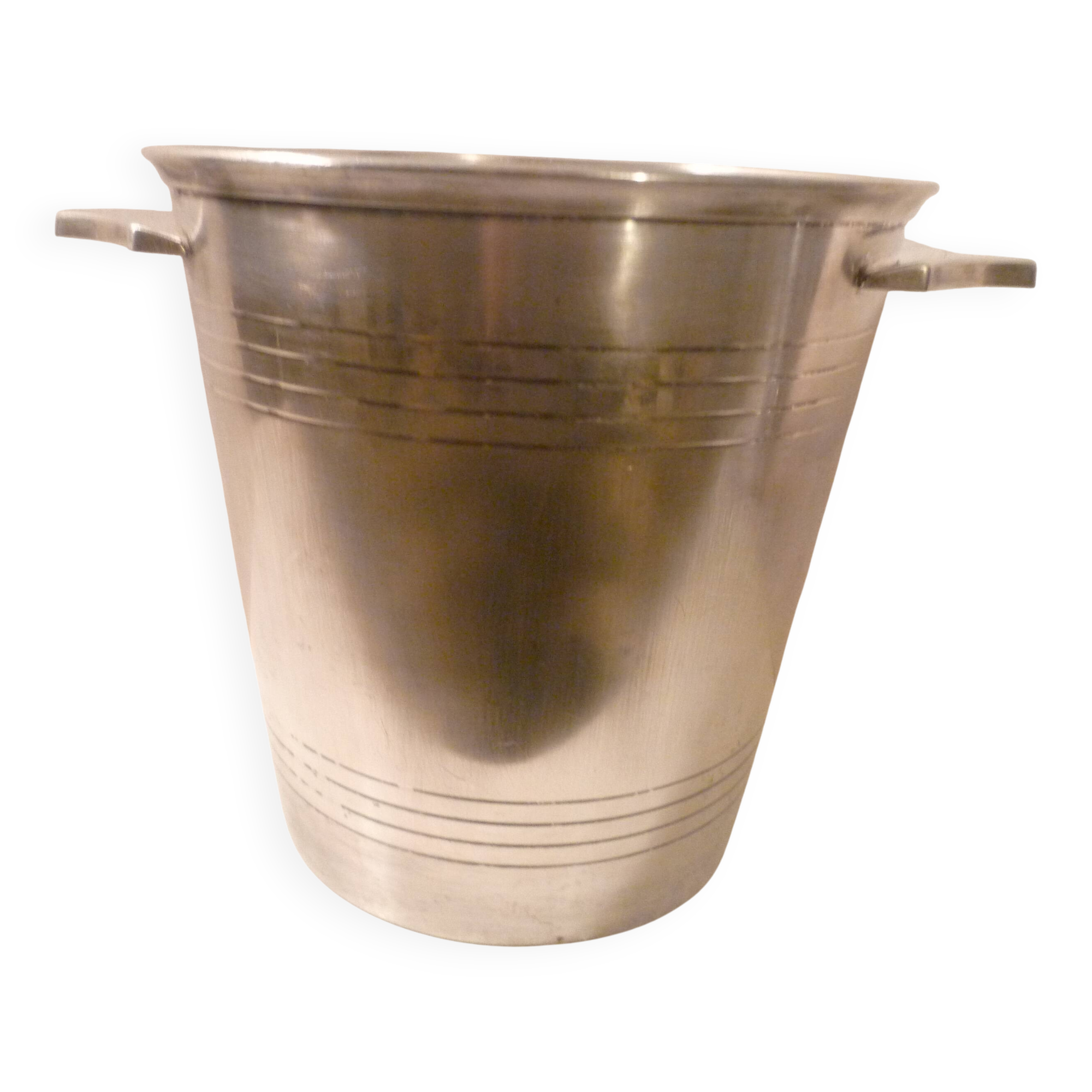 Champagne bucket / Champagne bucket design in silver-plated metal, St Medard.