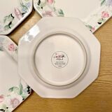 Octagonal Fiji Japan plates with sandstone flowers