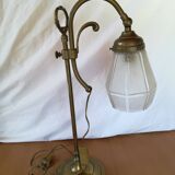 Art deco brass swan neck lamp