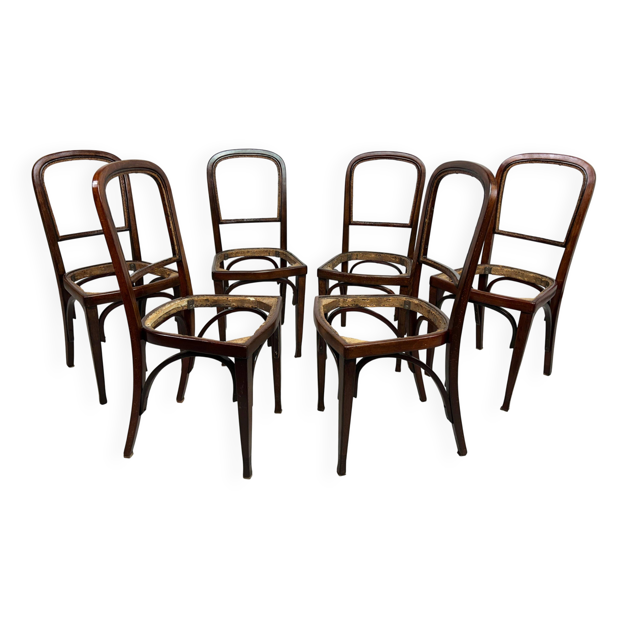 Set of 6 dining chairs no.715 by Gustav Siegel for J&J Kohn