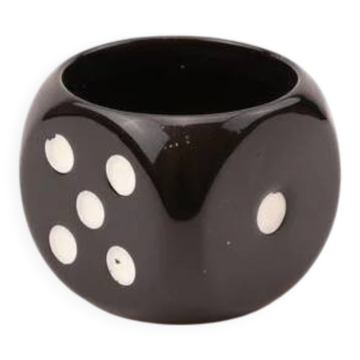 Pot en forme de dé noir 12 sur 12