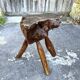 Tabouret Billot en Bois Massif – Sculpture Organique H54cm