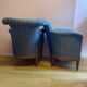 Pair of Art Deco style armchairs, refurbished. Upholstery fabric for armchairs.