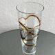 Vintage Glass Vase, yellow and brown Filigree, Coffee Table Decorative