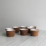 8 ramekins in old Belgian ceramic