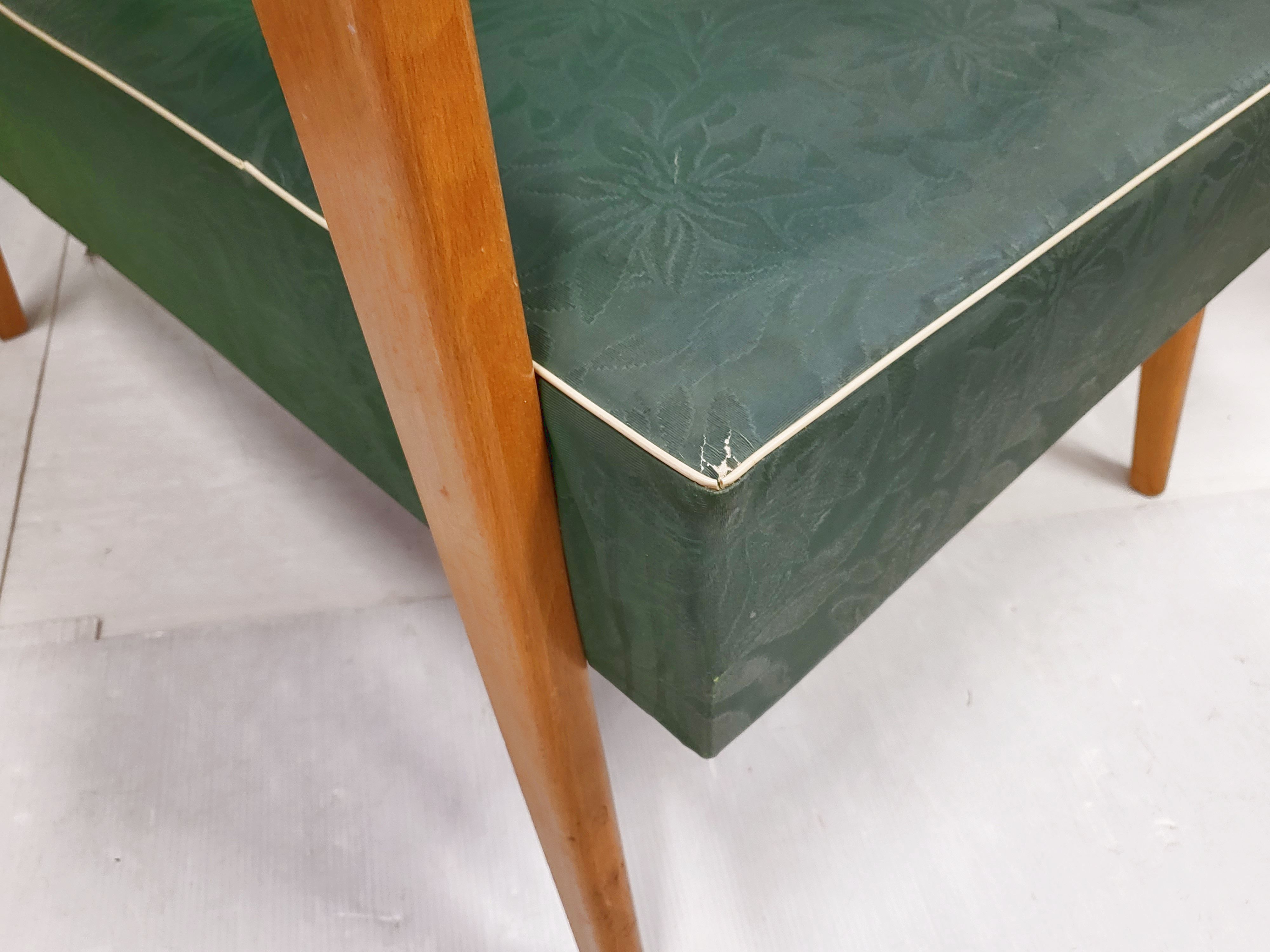 Pair of armchairs 1950 vintage reclining backrest