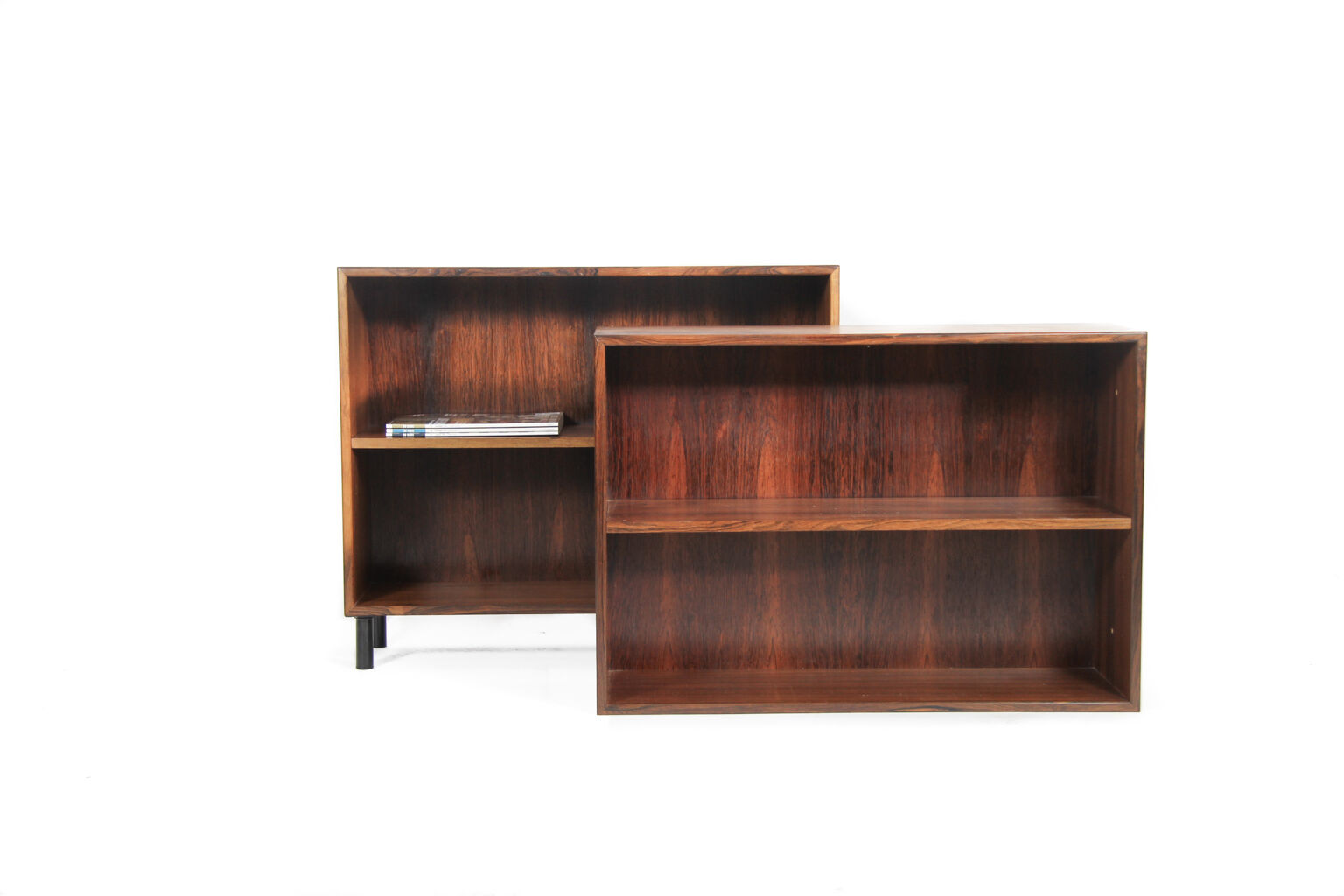 Rosewood bookcase with metal black legs, made in Denmark, 1960s