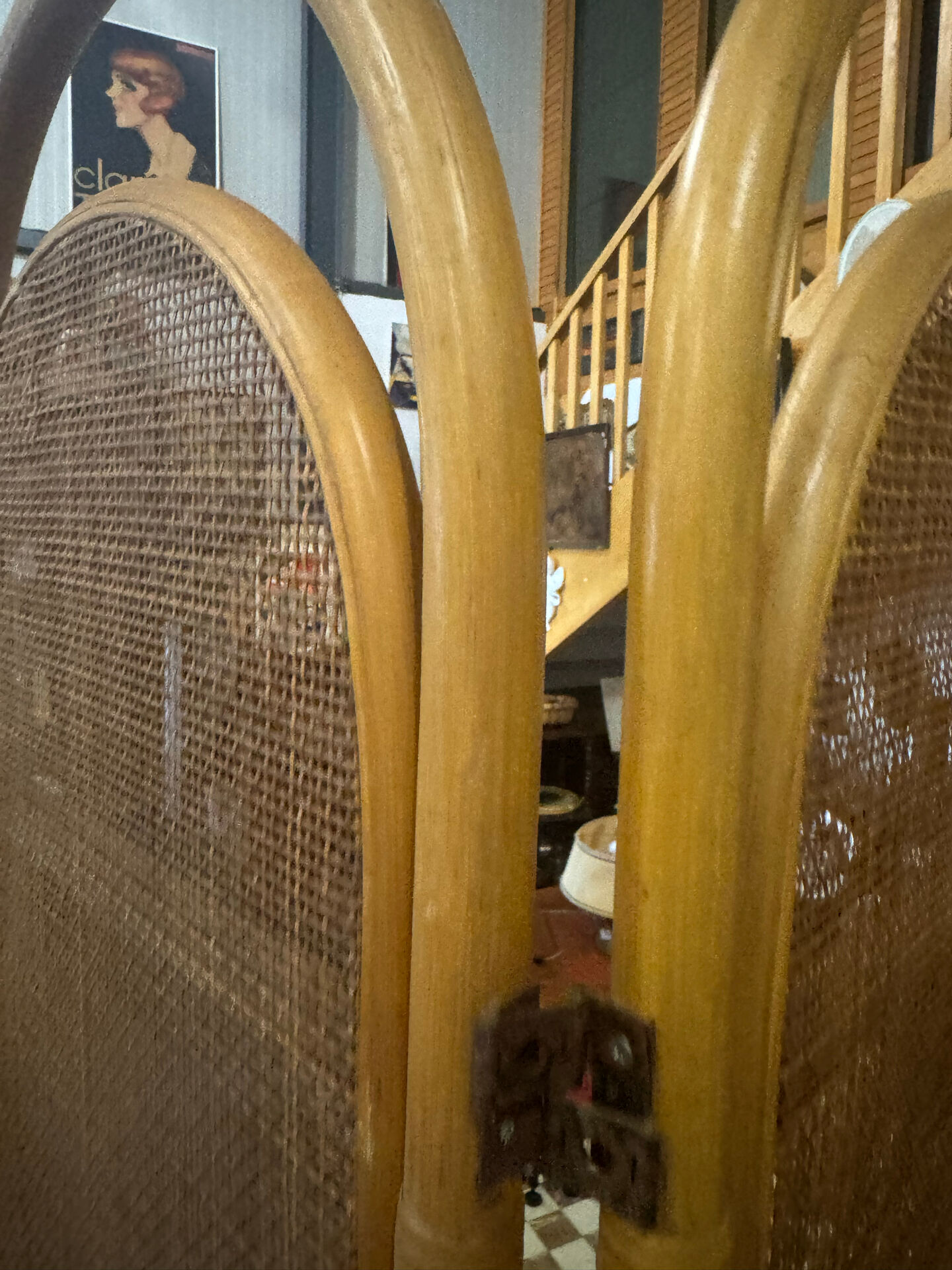 Sculptural Screen in Three Parts in Rattan and Wicker, 1970s