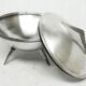 Space age sugar bowl, silver-plated brass, Poland, 1960s