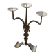 Large brutalist candlestick in handcrafted wrought iron