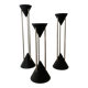 Trio of Post Modern metal candle holders