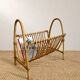 1970s rattan magazine rack
