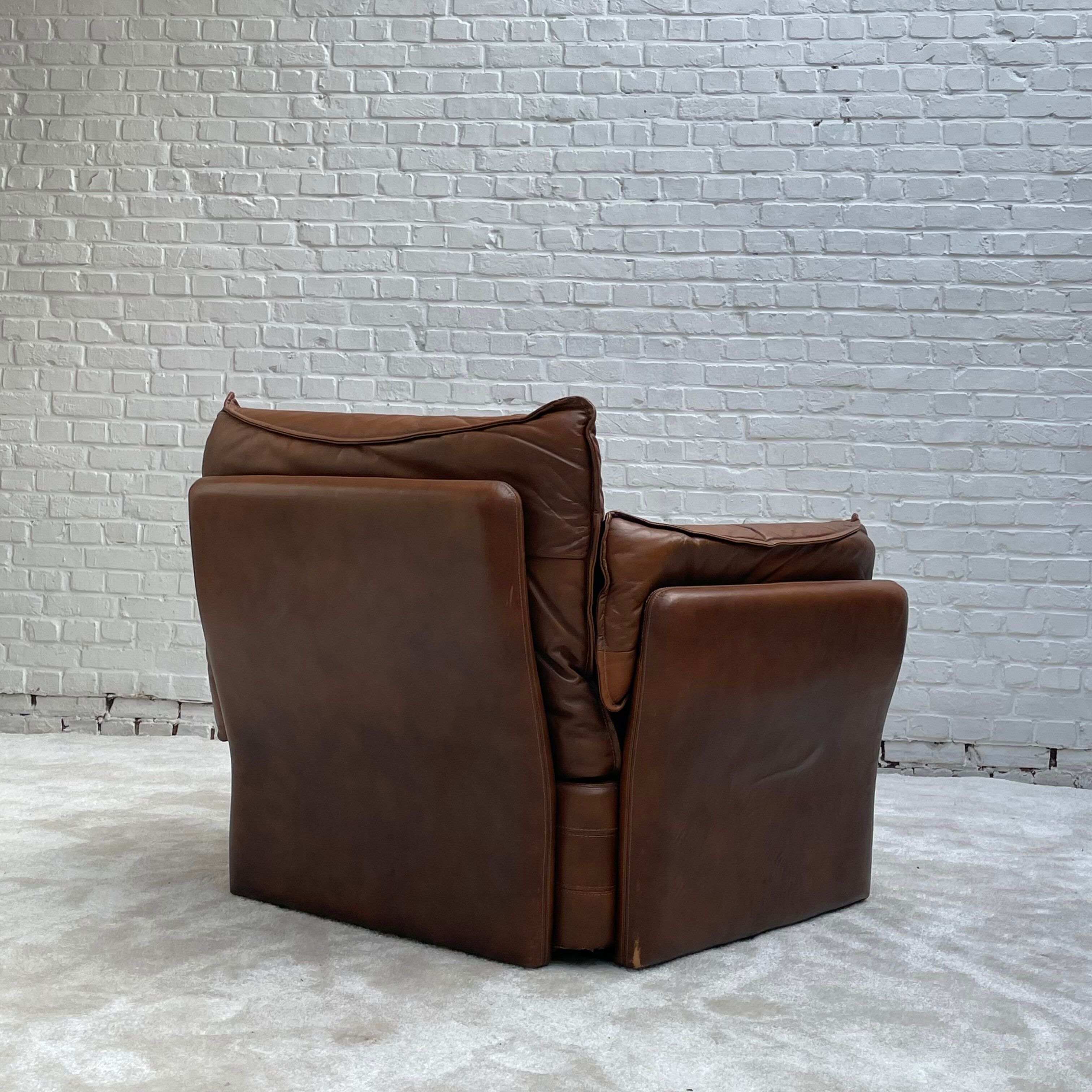 Comfy Leather cognac sofa's