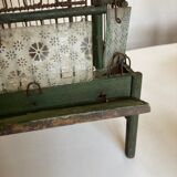 Octagonal bird cage made of wood and wire around 1920