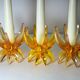 Friedel Lotus Lucite candle holders Germany 1960 x3