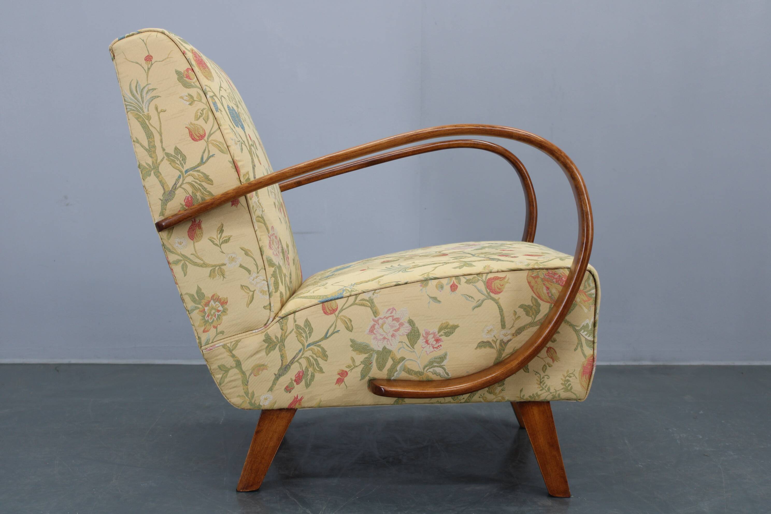 1950s Refurbished Jindrich Halabala  Armchair, Czechoslovakia