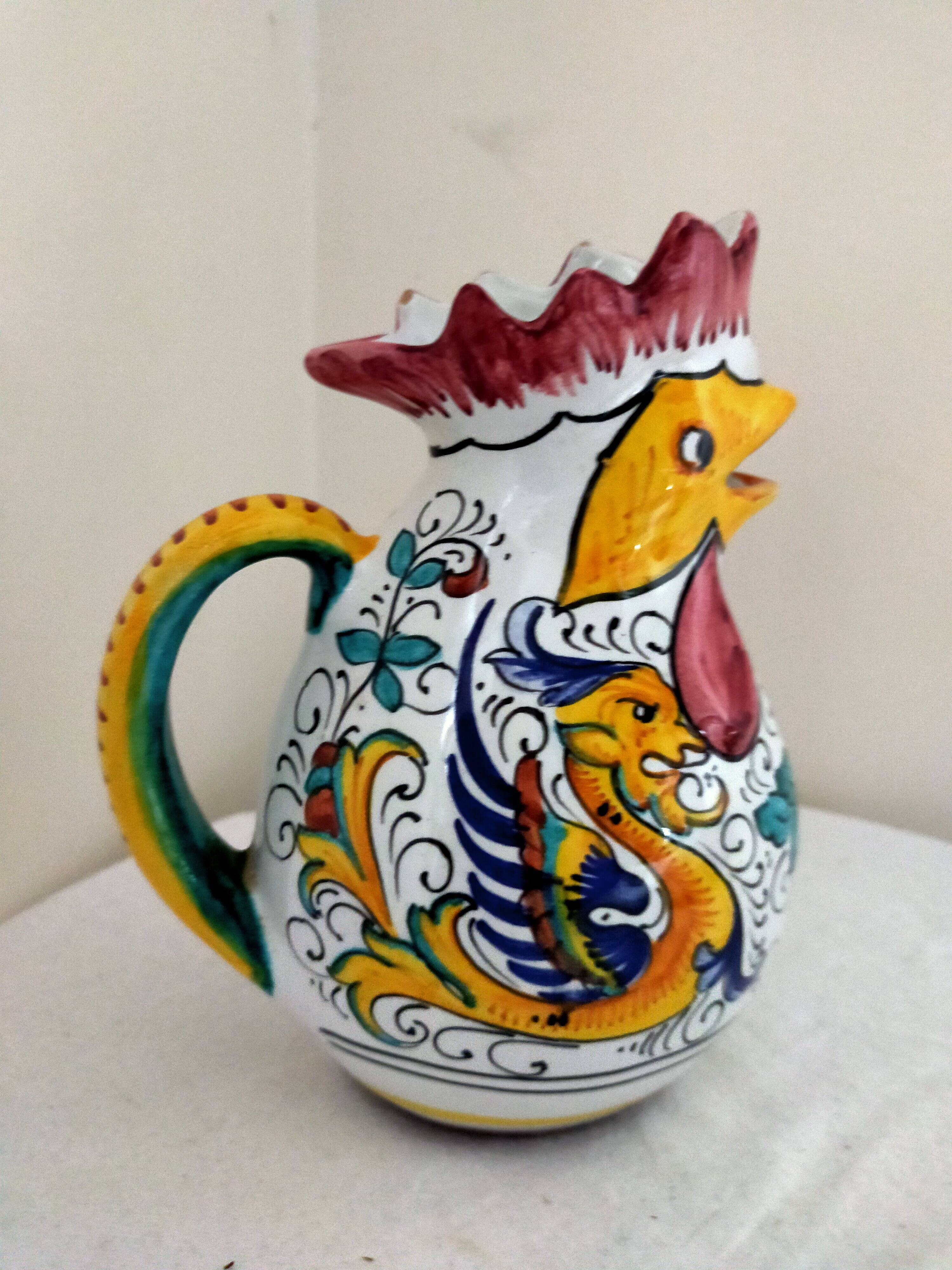 Animal pitcher rooster Sberma dervta decorated and numbered