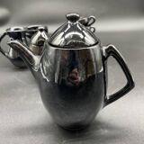 Brutalist black ceramic coffee service – Modernist design