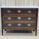 Louis XVI XIXth chest of drawers in mahogany and walnut and white marble top