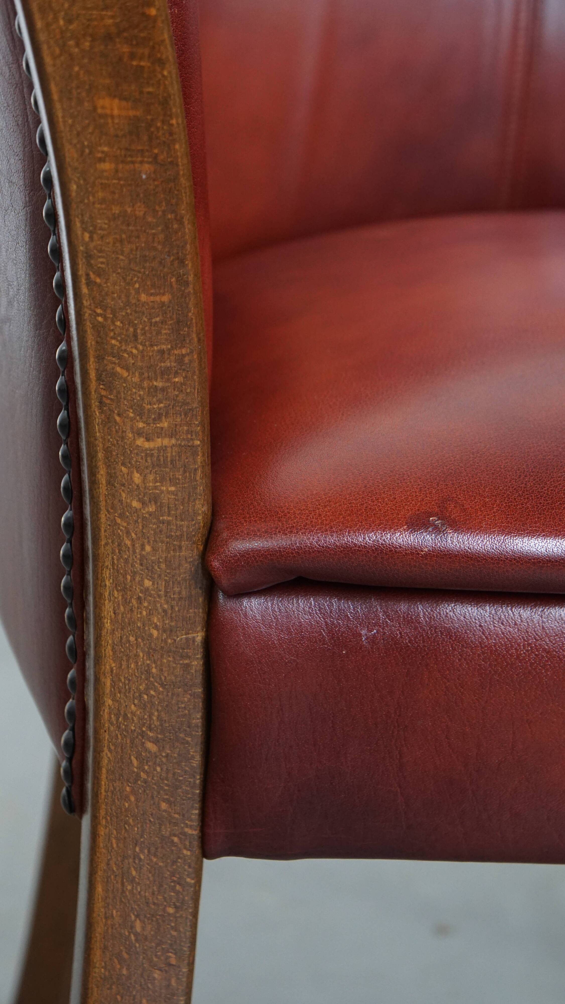 Red-brown cowhide leather office chair/side chair
